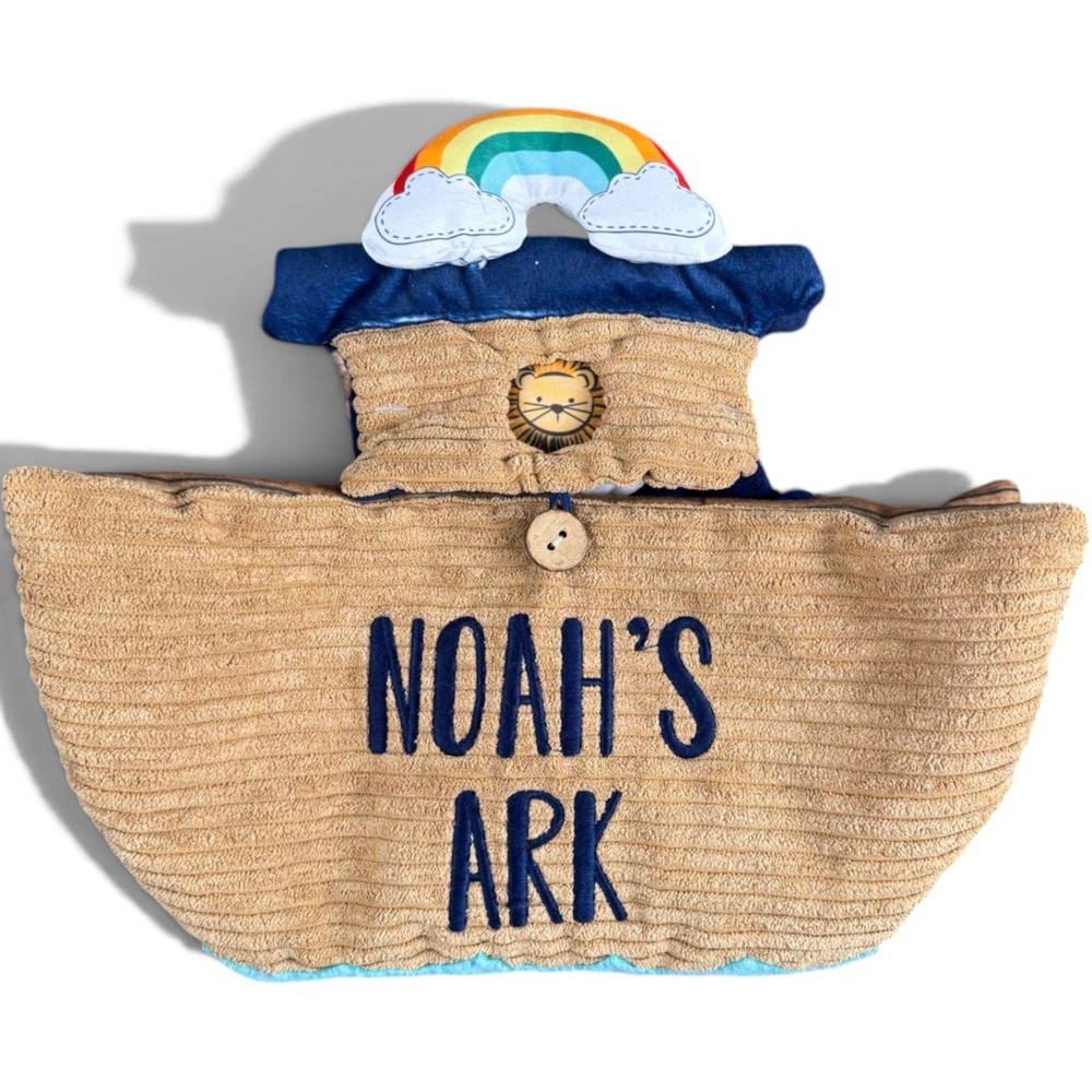 Mud Pie Noah's Ark Plush Soft Play Set Storybook with Stuffed Animals Pairs